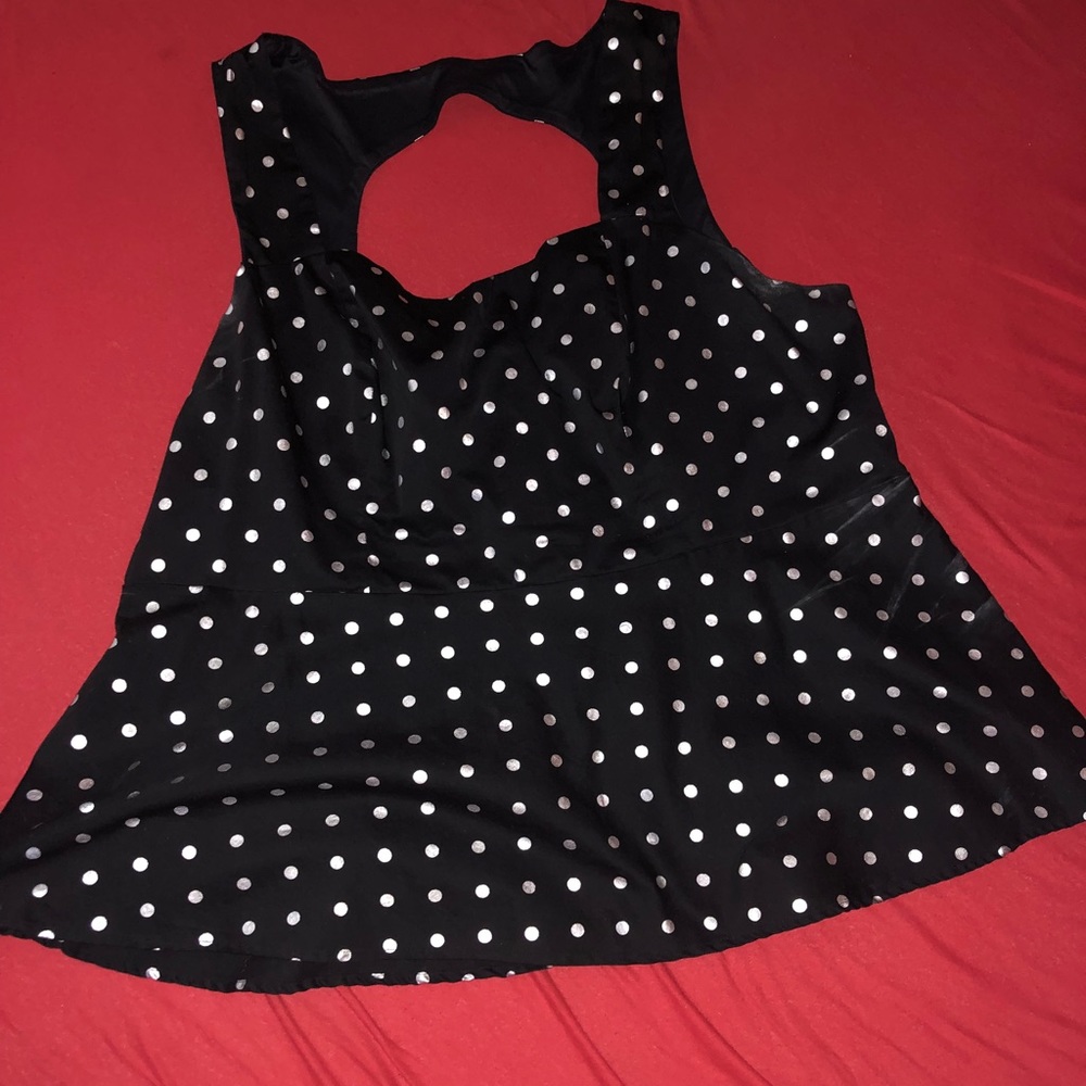 Polka Dot Peplum Top